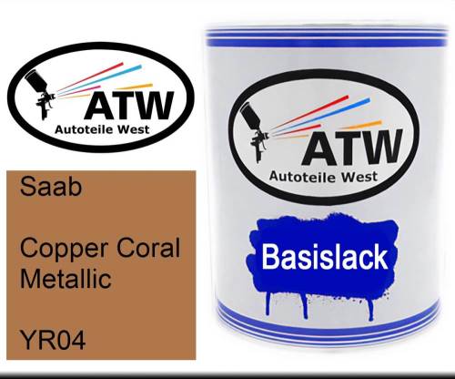 Saab, Copper Coral Metallic, YR04: 1L Lackdose, von ATW Autoteile West.